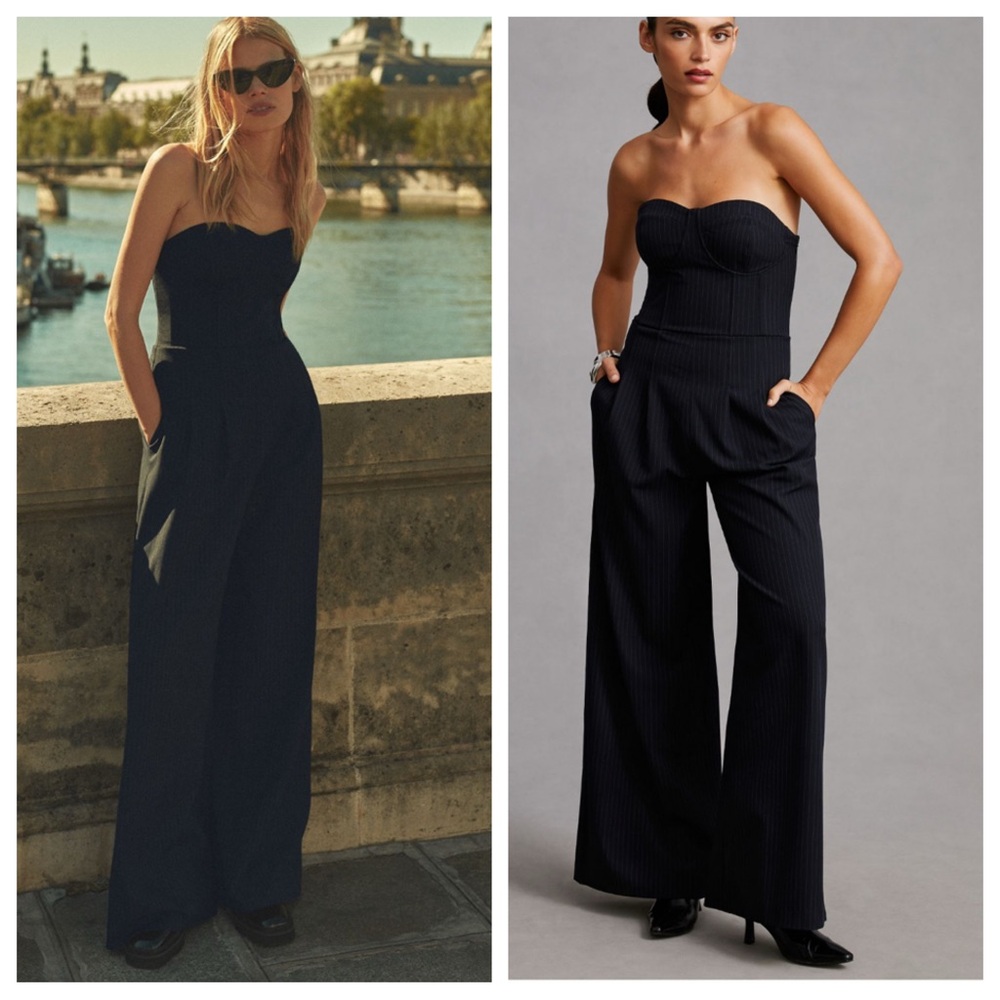 Anthropologie Blue Jumpsuit Wide-Leg Design